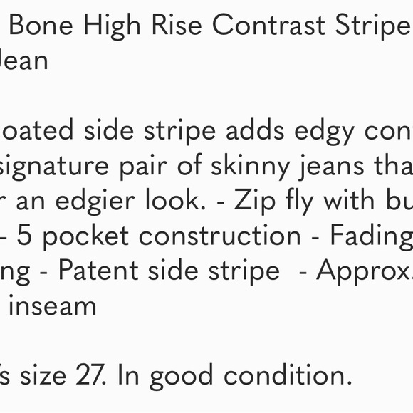 Rag and Bone High Rise Contrast Stripe Skinny Jean - Picture 8 of 10